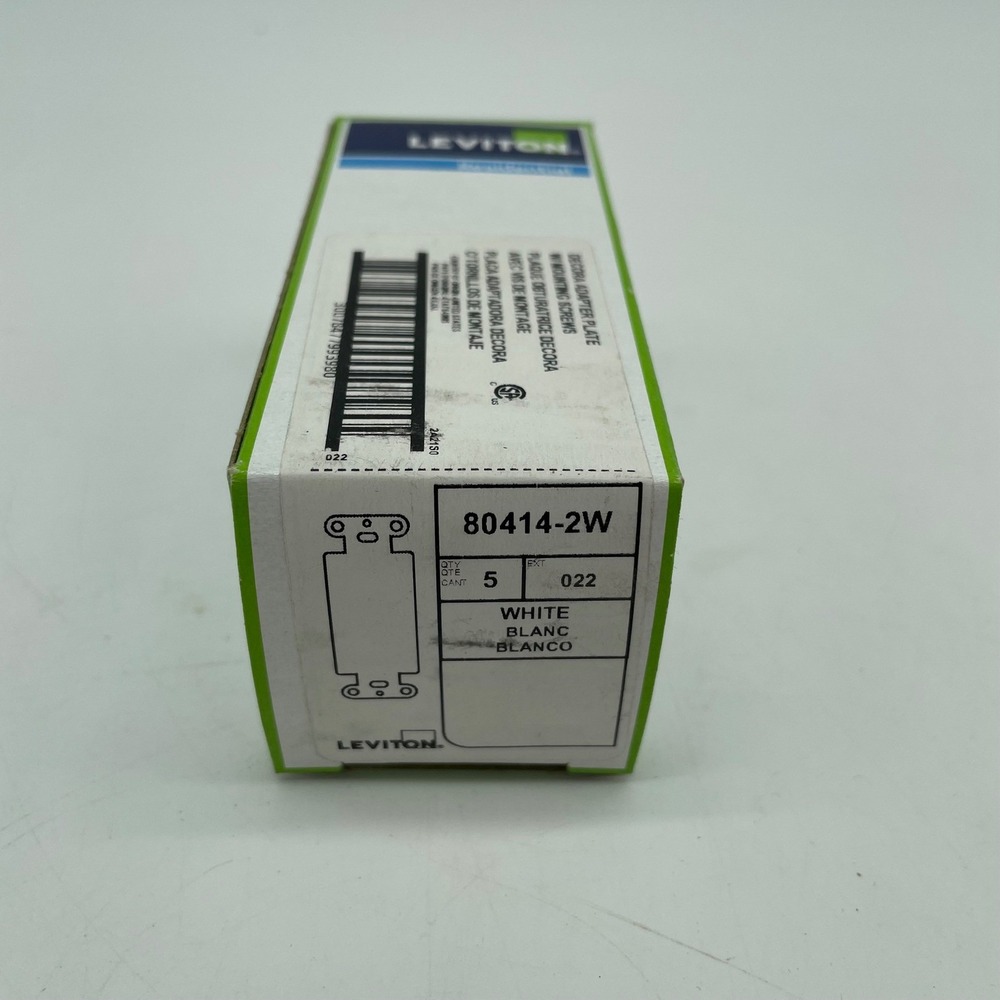 Leviton 80414-2W Decora Adapter Plate White 5-Pack Residential with Screws NEW